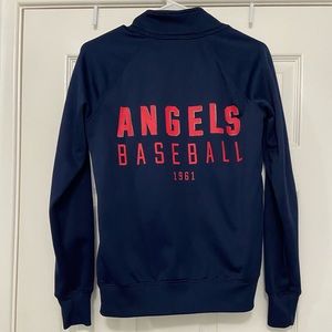 Navy blue and red Angels crew neck jacket